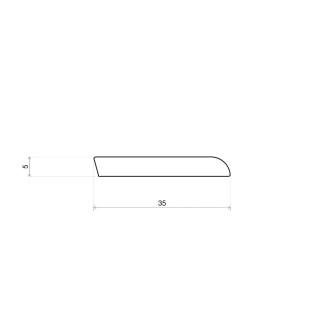 Afwerklijst 6x35 mm massief eiken