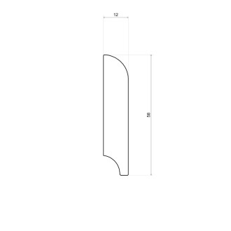 Franse plint 60x13 mm massief eiken