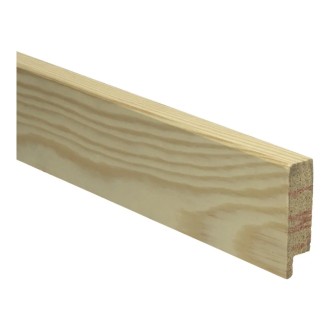 Rechte plint 54x15 mm massief Grenen