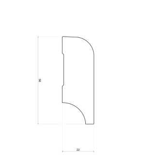 Koloniale plint 58x22 mm massief grenen