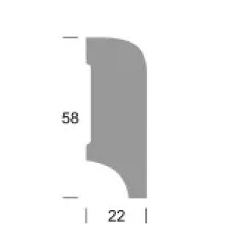 Koloniale plint 58x22 mm massief licht beuken